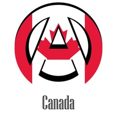 Flag of Canada of the world in the form of a sign of anarchy