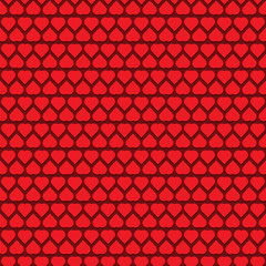 Abstract Seamless Red Hearts Pattern - Valentine's Day Card or Background Vector Design 