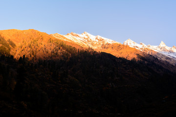 Himalaya mountain range beautiful mountain sunrise
