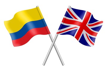 Flags. Colombia and United Kingdom