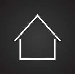 Home icon on black background for graphic and web design, Modern simple vector sign. Internet concept. Trendy symbol for website design web button or mobile app