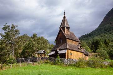 Fototapeta na wymiar Urnes Stave Church Ornes Luster Sogn og Fjordane Norway Scandanavia