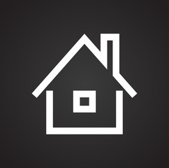 Fototapeta premium Home icon on black background for graphic and web design, Modern simple vector sign. Internet concept. Trendy symbol for website design web button or mobile app