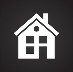 Home icon on black background for graphic and web design, Modern simple vector sign. Internet concept. Trendy symbol for website design web button or mobile app