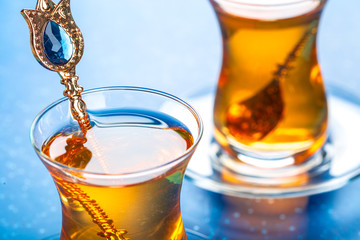 Turkish tea in traditional glass