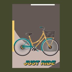 Fototapeta na wymiar Bicycle Poster Vector Illustration - Vector