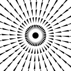 Obraz premium Abstract halftone pattern of triangles. Circular vector background for design banners, posters, business projects, pop art texture.Sunburst explosion.