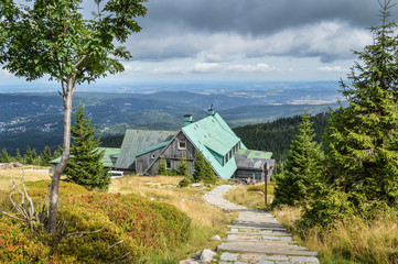 Mountain shelter near summit of 