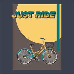 Bicycle slogan graphic for t-shirt, vectors. - Vector