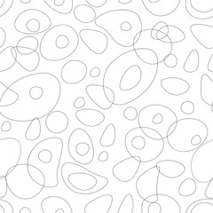 Organic abstract shapes vector seamless pattern. Modern simple background with hand drawn rounded shapes.