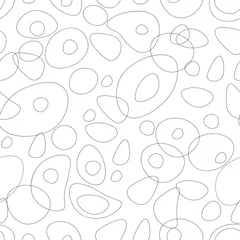 Draagtas Organic abstract shapes vector seamless pattern. Modern simple background with hand drawn rounded shapes. © dinadankersdesign