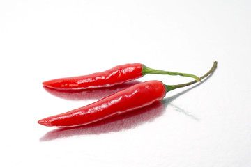 chili pepper isolated on a silver background
