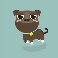 Dog American Pitbull Terrier Cartoon Vector.