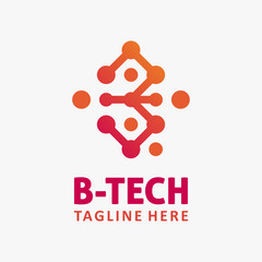 Letter B tech logo design