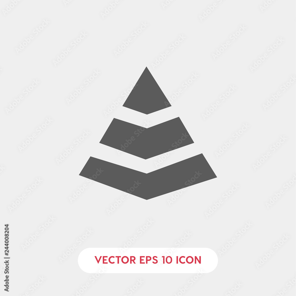 Poster pyramid icon. cube vector symbol. linear style sign for mobile concept and web design. pyramid symbo