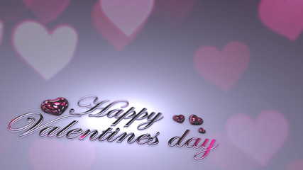 The metallic valentines text on glossy, red background. Love concept for valentines day with a sweet and romantic moment.