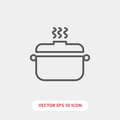 boiling pot icon. boiling pot vector symbol. Linear style sign for mobile concept and web design. boiling pot symbol illustration. Pixel vector graphics - Vector	