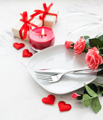 Table setting  for lovers