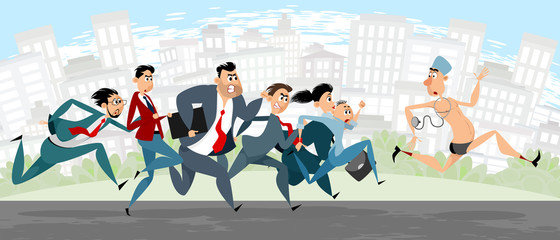 Lawyers chasing a doctor