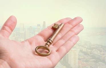 Close up of keys on white background