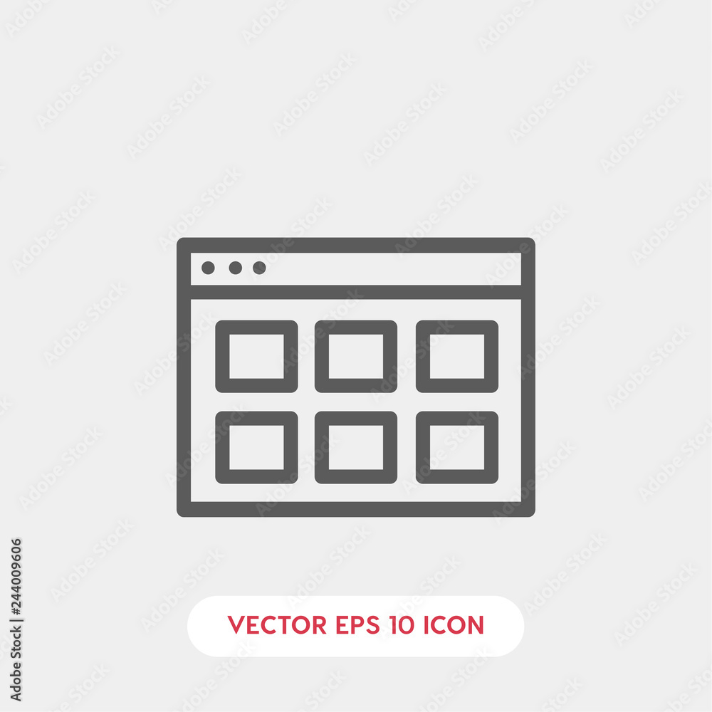 Poster web page icon. web page icon vector. linear style sign for mobile concept and web design. web page s