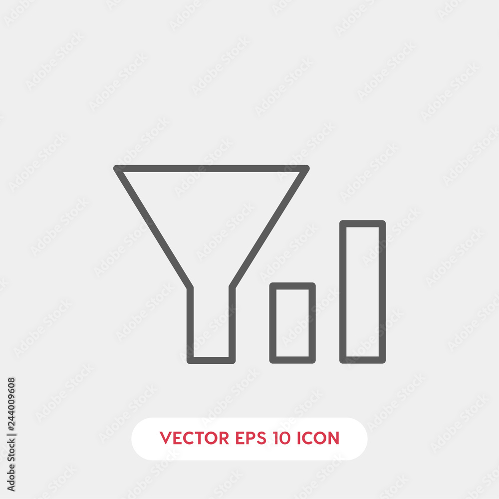 Poster filter icon. funnel vector symbol. linear style sign for mobile concept and web design. filter symbo