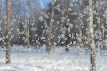 Ice on glass