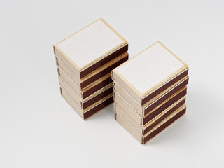 matches sulfur in a cardboard box on a white background.