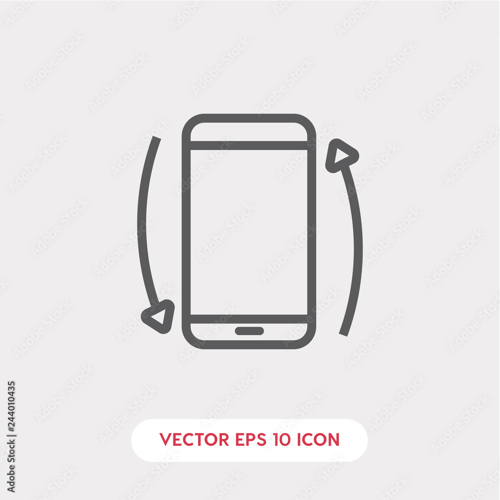 Poster phone rotating icon. phone rotating icon vector. linear style sign for mobile concept and web design