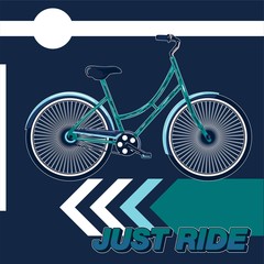 Fototapeta premium Bicycle Poster Vector Illustration - Vector