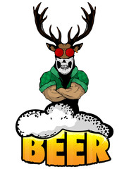 Beer for real men poster with strong deer.