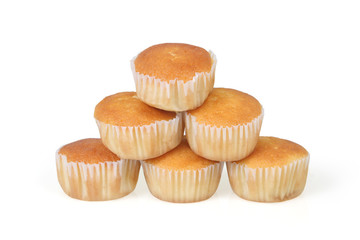 Muffin cakes,or Cupcake isolated on white