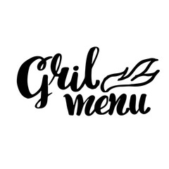 Grill menu logo. Design element for the design of promotional materials. Grill menu design. BBQ vector label isolated.