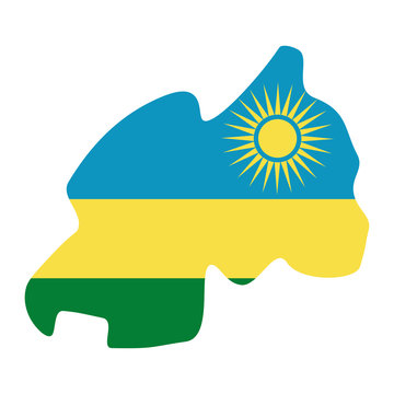 map of Rwanda - flag