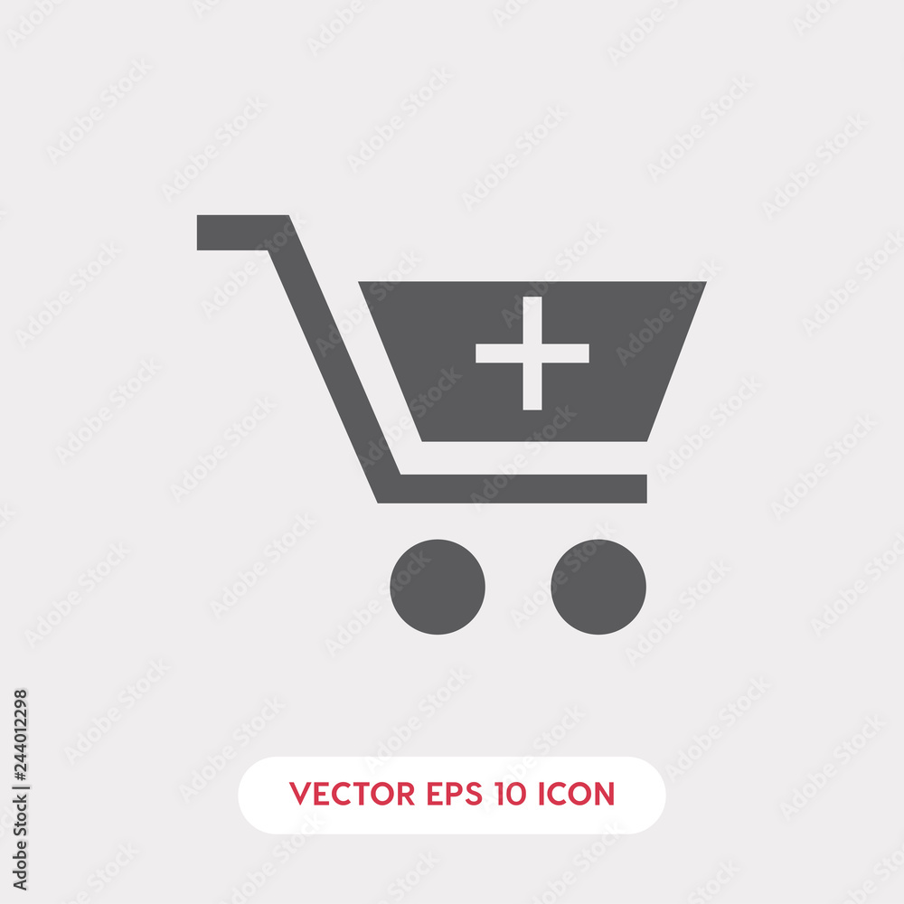 Poster add to cart icon vector