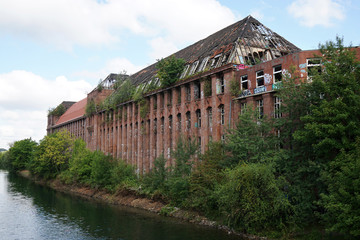 abandoned derelict historic factory building in Hannover Germany