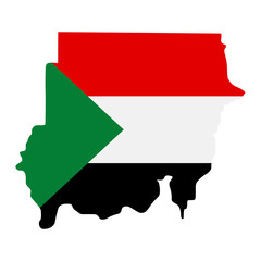 map of Sudan - flag