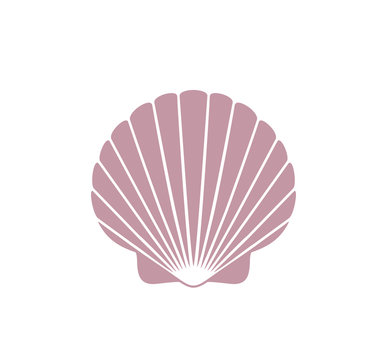 Scallop logo. Isolated scallop  on white background