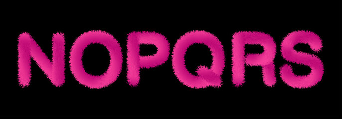 Valentine fluffy soft fur pink letters