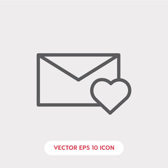 romantic email icon vector