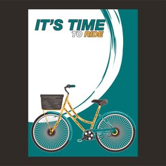 Fototapeta na wymiar Bicycle. Advertising poster. Sport. Health.Travel. Flyer. Creative banner – Vector