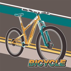 Bicycle. Advertising poster. Sport. Health.Travel. Flyer. Creative banner – Vector