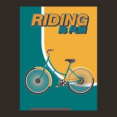 Bicycle. Advertising poster. Sport. Health.Travel. Flyer. Creative banner – Vector