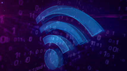 Wi-fi communication symbol concept 3D illustration