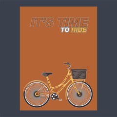 Fototapeta na wymiar Bicycle advertising poster color modern sport health - Vector