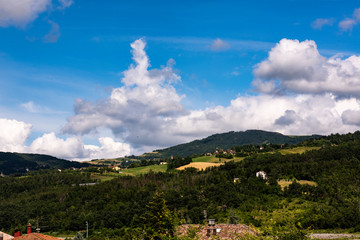 Fototapeta na wymiar panorama of the Emilia hills, Grizzana near Bologna