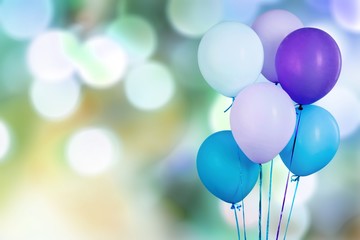 Colorful balloons with happy celebration party