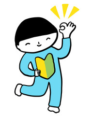 OK　初心者　こども　ベクター　あおきいろくん