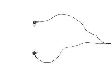 Obraz premium black Earphones isolated on white background
