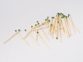 matches sulfur in a cardboard box on a white background.